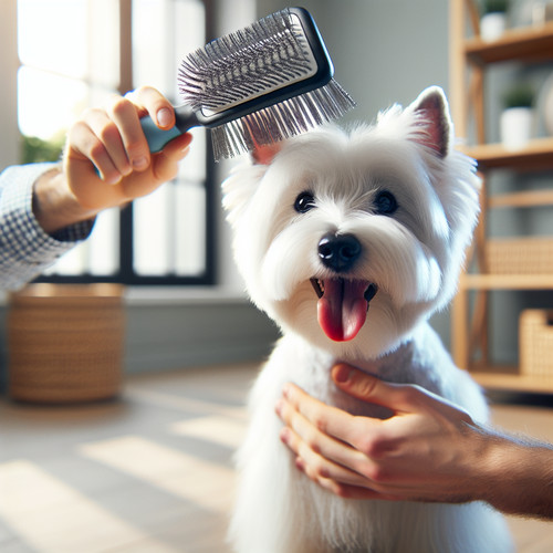 An image illustrating El mejor tipo de cepillo para Westies y cómo usarlo