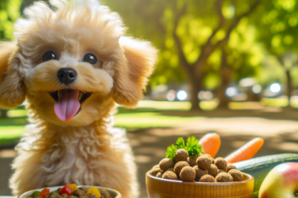 An image illustrating Alimentación ideal para un Poodle Toy en clima chileno