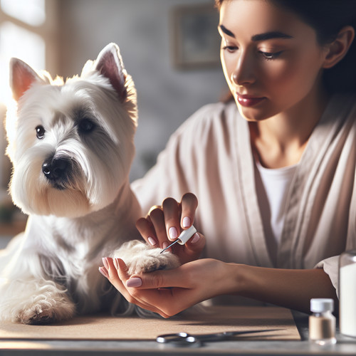 An image illustrating Cómo cortar las uñas de un Westie sin estresarlo