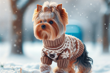 An image illustrating El Yorkshire Terrier y el frío - cómo protegerlo en invierno
