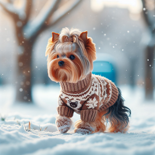 An image illustrating El Yorkshire Terrier y el frío - cómo protegerlo en invierno