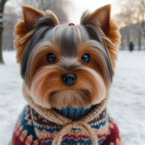 An image illustrating Ropa ideal para Yorkshire Terrier en días fríos