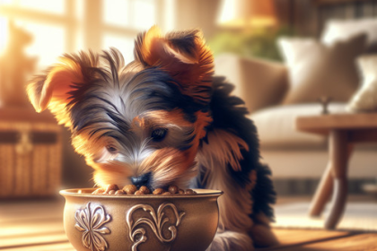 An image illustrating Cómo alimentar a un Yorkshire Terrier cachorro