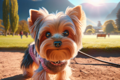 An image illustrating Yorkshire Terrier y paseos - mejores horarios según el clima chileno
