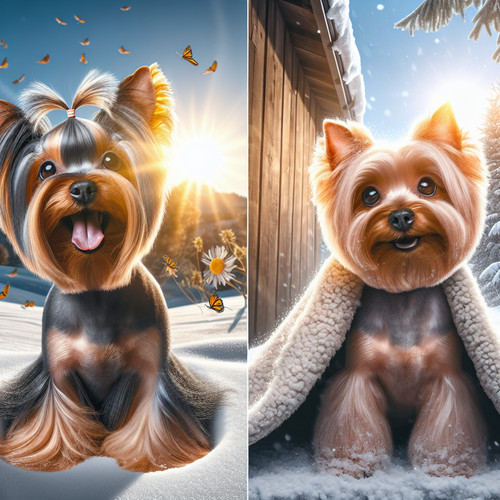 An image illustrating Corte de pelo de verano vs invierno para Yorkshire Terrier