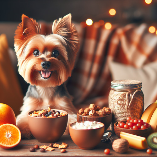 An image illustrating Los mejores snacks saludables para Yorkshire Terrier