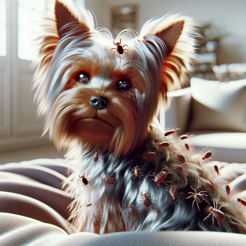 An image illustrating Cómo reconocer si tu Yorkshire Terrier tiene pulgas o garrapatas