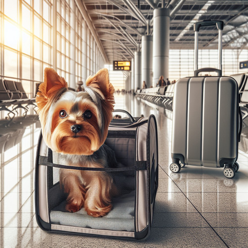 An image illustrating Yorkshire Terrier y viajes - cómo prepararlo para un vuelo