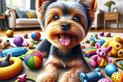 An image illustrating Qué juguetes son ideales para un Yorkshire Terrier