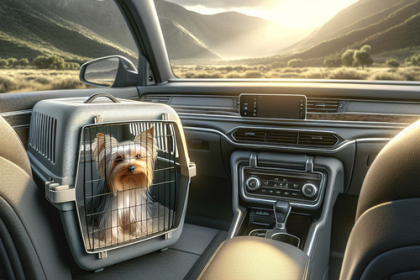 An image illustrating Yorkshire Terrier y viajes en auto - guía de seguridad