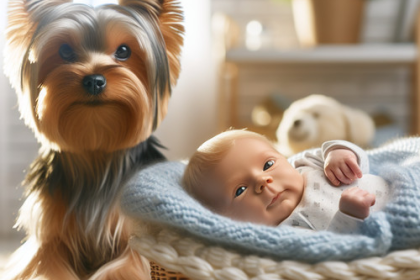 An image illustrating Yorkshire Terrier y bebés - cómo presentarlos correctamente