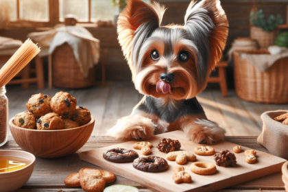 An image illustrating Cómo preparar snacks caseros saludables para tu Yorkshire Terrier