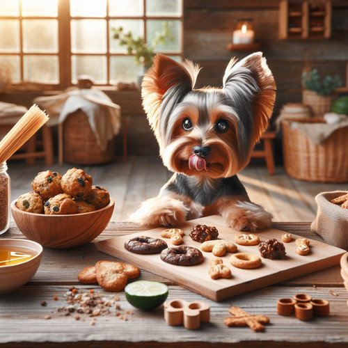An image illustrating Cómo preparar snacks caseros saludables para tu Yorkshire Terrier
