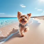 An image illustrating Yorkshire Terrier y paseos por la playa - precauciones importantes