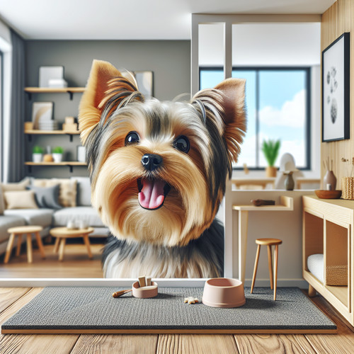 An image illustrating Yorkshire Terrier y vida en departamento - consejos esenciales