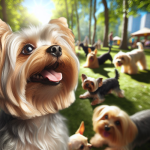 An image illustrating Cómo socializar a un Yorkshire Terrier con otros perros