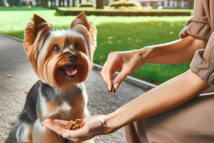 An image illustrating Cómo usar refuerzo positivo con tu Yorkshire Terrier