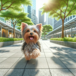 An image illustrating Rutinas diarias ideales para Yorkshire Terrier que viven en ciudad