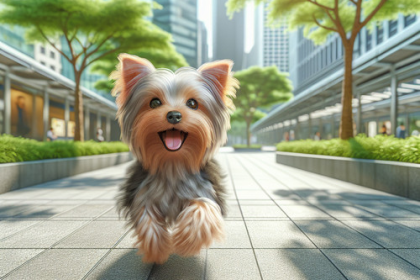 An image illustrating Rutinas diarias ideales para Yorkshire Terrier que viven en ciudad