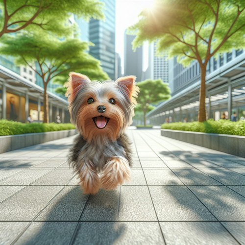 An image illustrating Rutinas diarias ideales para Yorkshire Terrier que viven en ciudad