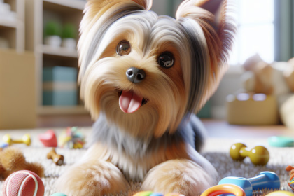 An image illustrating Qué juguetes ayudan al entrenamiento del Yorkshire Terrier