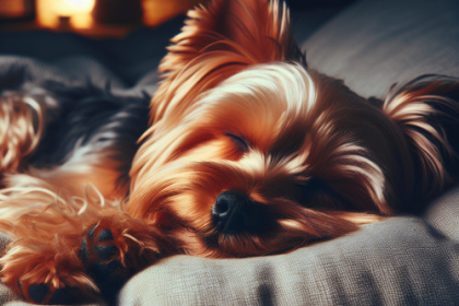 An image illustrating Cómo enseñar a un Yorkshire Terrier a dormir toda la noche