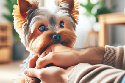 An image illustrating Qué hacer si tu Yorkshire Terrier muerde tus manos al jugar