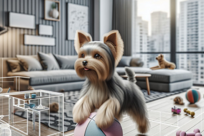 An image illustrating Cómo ejercitar a tu Yorkshire Terrier dentro del departamento