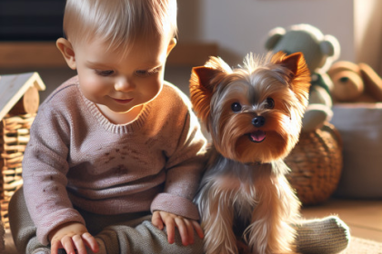 An image illustrating Yorkshire Terrier y bebés - cómo presentarlos correctamente