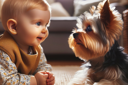 An image illustrating Yorkshire Terrier y bebés cómo presentarlos correctamente