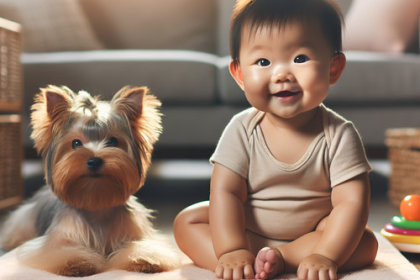 An image illustrating Yorkshire Terrier y bebés cómo presentarlos correctamente