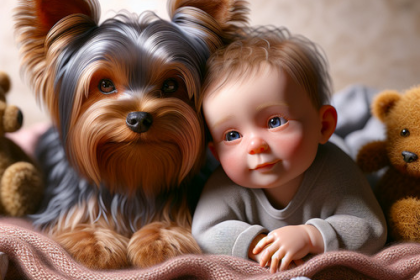 An image illustrating Yorkshire Terrier y bebés - cómo presentarlos correctamente
