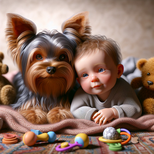 An image illustrating Yorkshire Terrier y bebés - cómo presentarlos correctamente