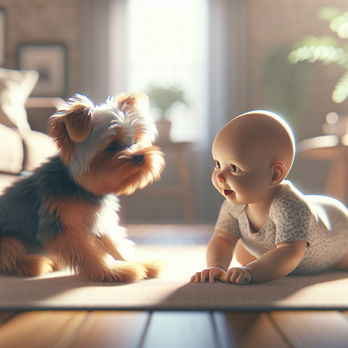 An image illustrating Yorkshire Terrier y bebés - cómo presentarlos correctamente
