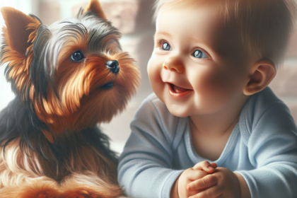An image illustrating Yorkshire Terrier y bebés - cómo presentarlos correctamente