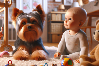 An image illustrating Yorkshire Terrier y bebés - cómo presentarlos correctamente