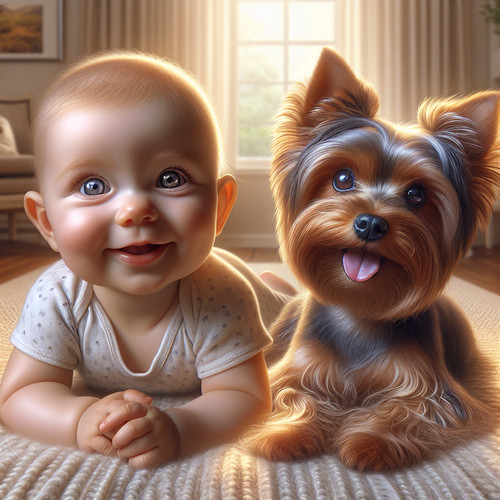 An image illustrating Yorkshire Terrier y bebés - cómo presentarlos correctamente