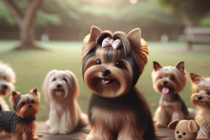 An image illustrating Qué hacer si tu Yorkshire Terrier muerde otros perros