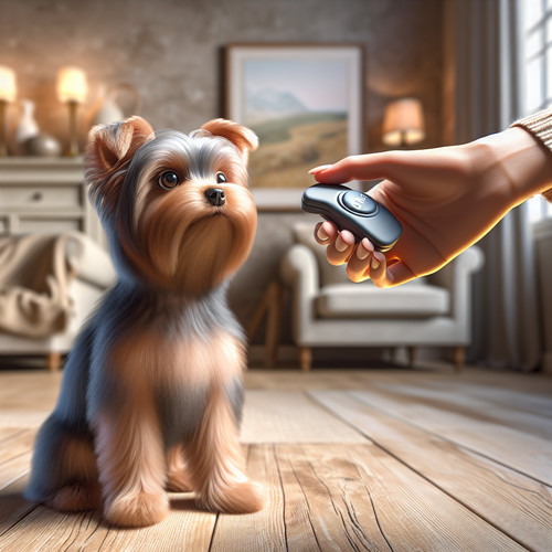 An image illustrating Cómo usar clicker training con Yorkshire Terrier