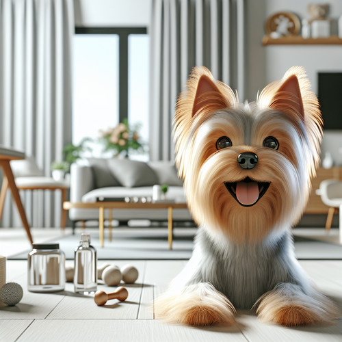 An image illustrating Qué hacer si tu Yorkshire Terrier se orina dentro de casa