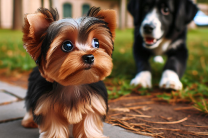 An image illustrating Qué hacer si tu Yorkshire Terrier tiene miedo de otros perros