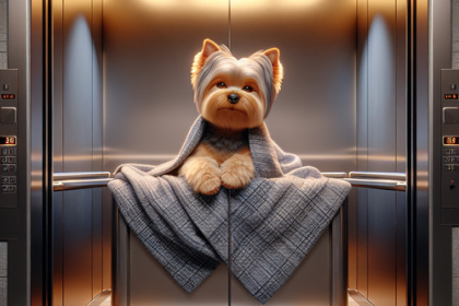 An image illustrating Yorkshire Terrier y ascensores - cómo acostumbrarlo