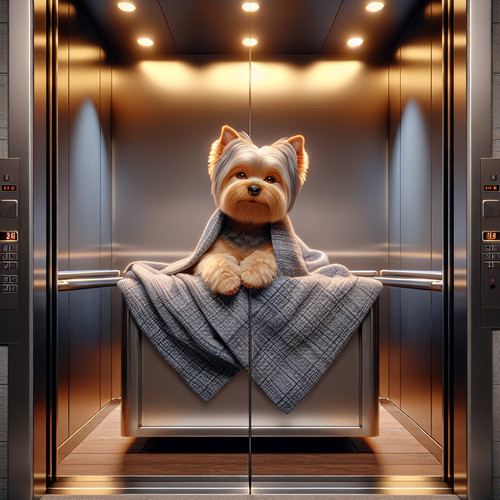 An image illustrating Yorkshire Terrier y ascensores - cómo acostumbrarlo