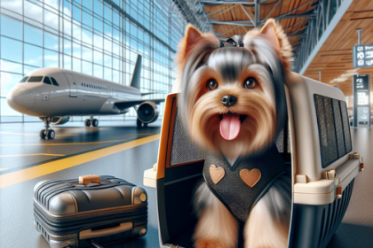 An image illustrating Cómo viajar en avión con un Yorkshire Terrier desde Chile