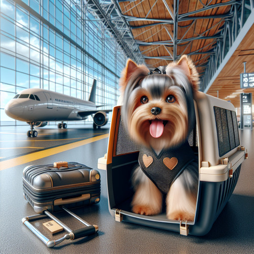 An image illustrating Cómo viajar en avión con un Yorkshire Terrier desde Chile