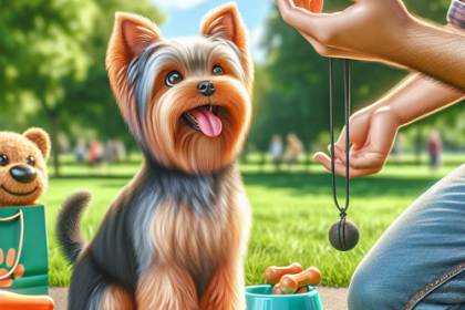 An image illustrating Cómo enseñar trucos divertidos a tu Yorkshire Terrier