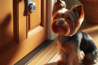 An image illustrating Qué hacer si tu Yorkshire Terrier ladra cuando suena el timbre