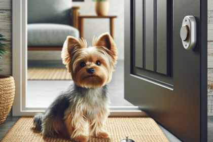 An image illustrating Qué hacer si tu Yorkshire Terrier ladra cuando suena el timbre