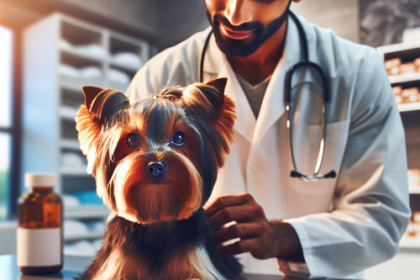 An image illustrating Cómo preparar a tu Yorkshire Terrier para visitas a la veterinaria