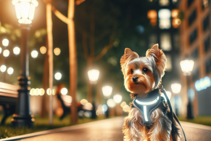 An image illustrating Yorkshire Terrier y paseos nocturnos - consejos de seguridad